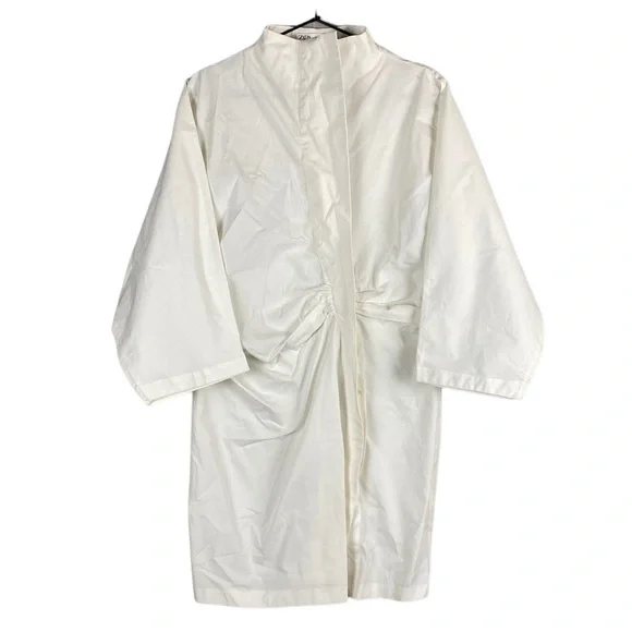 Zara white gathered dress - Picture 1 of 8